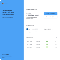 Login for Stripe Customer Portal | Create an Account Login Page for the Stripe Customer Portal