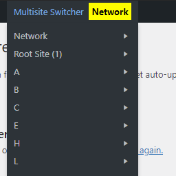 Multisite Dashboard Switcher