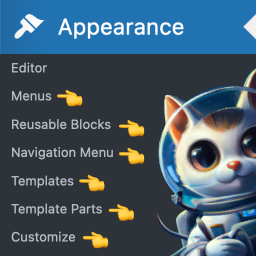Menus for Block Theme