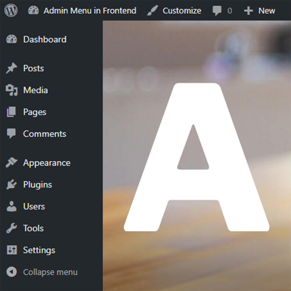 Admin Menu in Frontend
